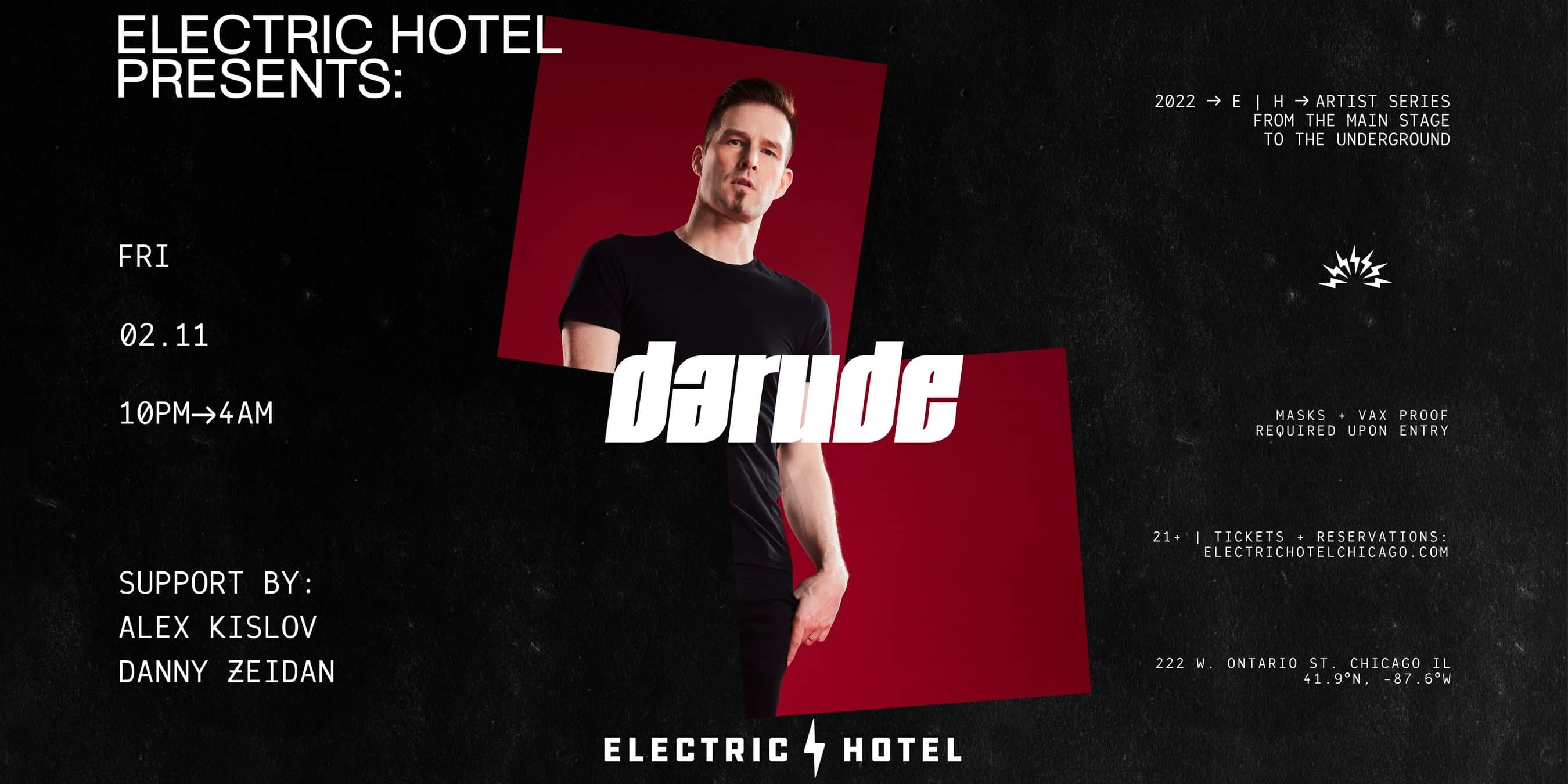 Electric Hotel Presents Darude at Electric Hotel Friday, Feb 11 2022