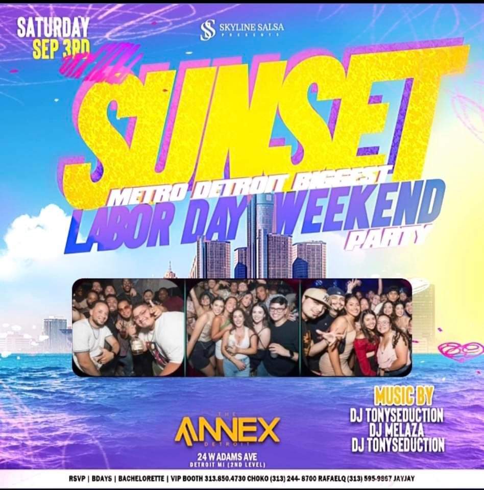Skyline Salsa Saturdays presents Sunset , Labor day weekend party at The Annex Saturday, Sep 3