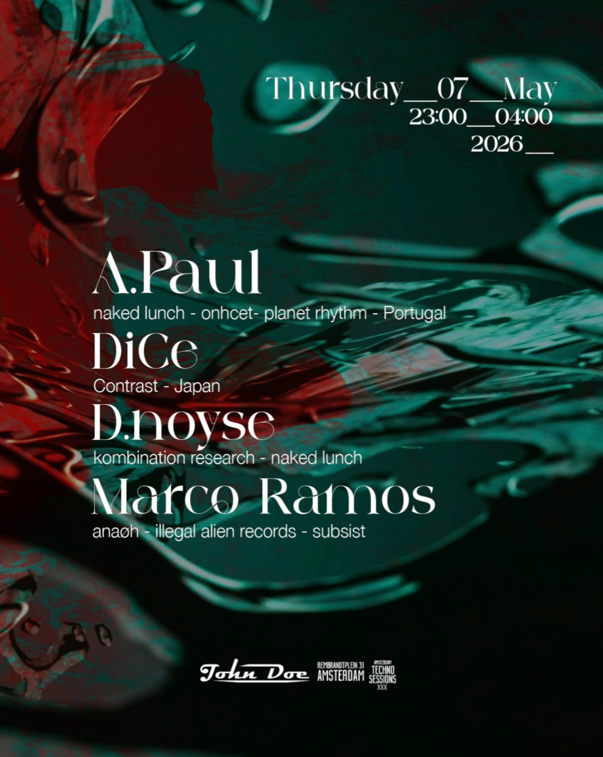 Amsterdam Techno Sessions with A.Paul (ONHCET- NAKED LUNCH) PT