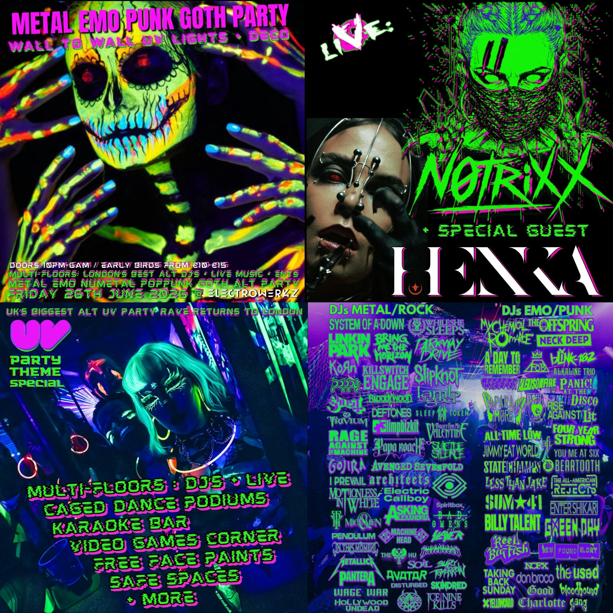 Voodoo Rave VoODOO ★ LoNDON Metal Emo Punk UV Rave Party 2026 at Electrowerkz ...