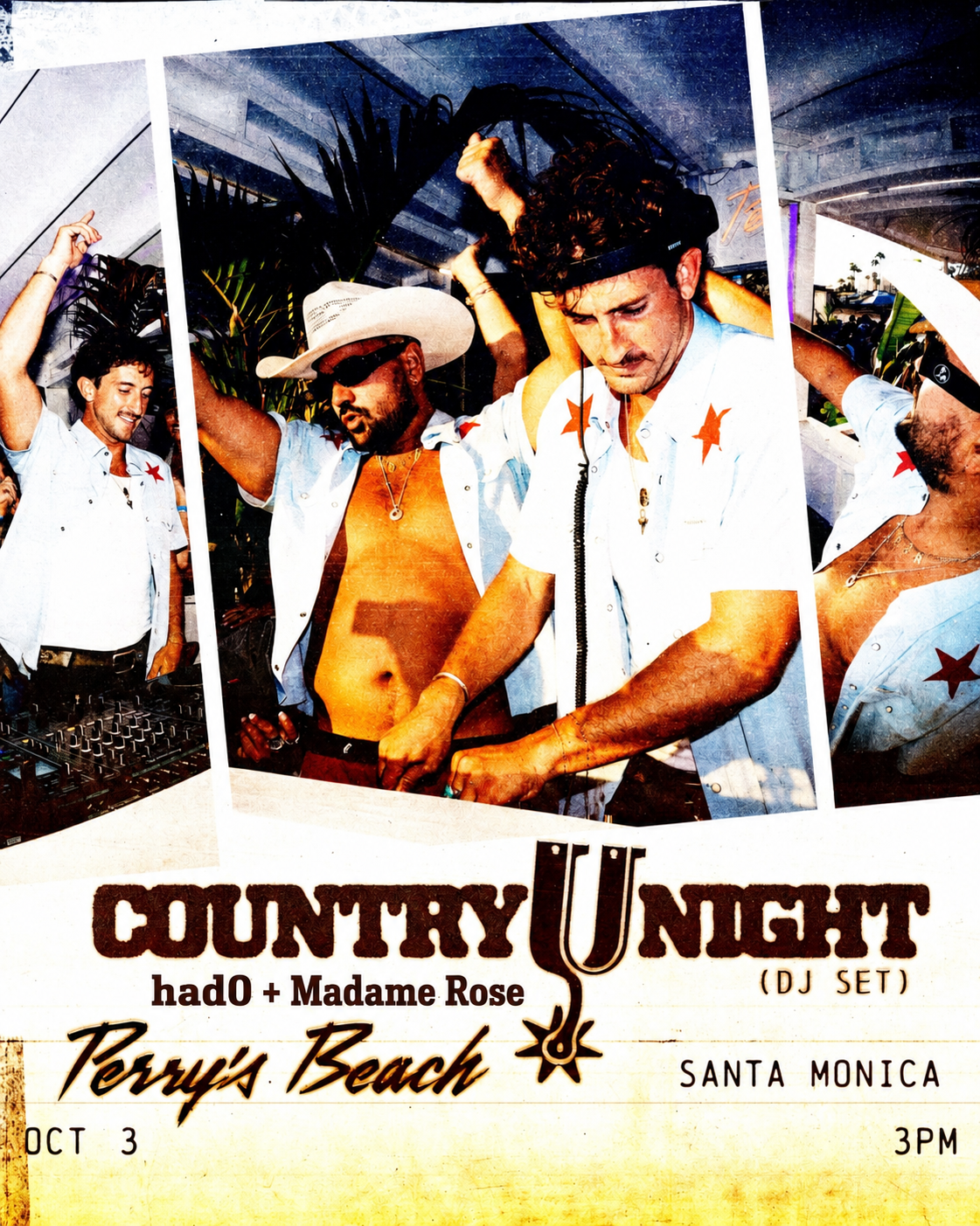 COUNTRY NIGHT • SPECIAL GUEST: GRACE GUNN • Had0 • MADAME ROSE| Perry’s Beach Club • Santa Monica Beach Sat, Oct 3rd