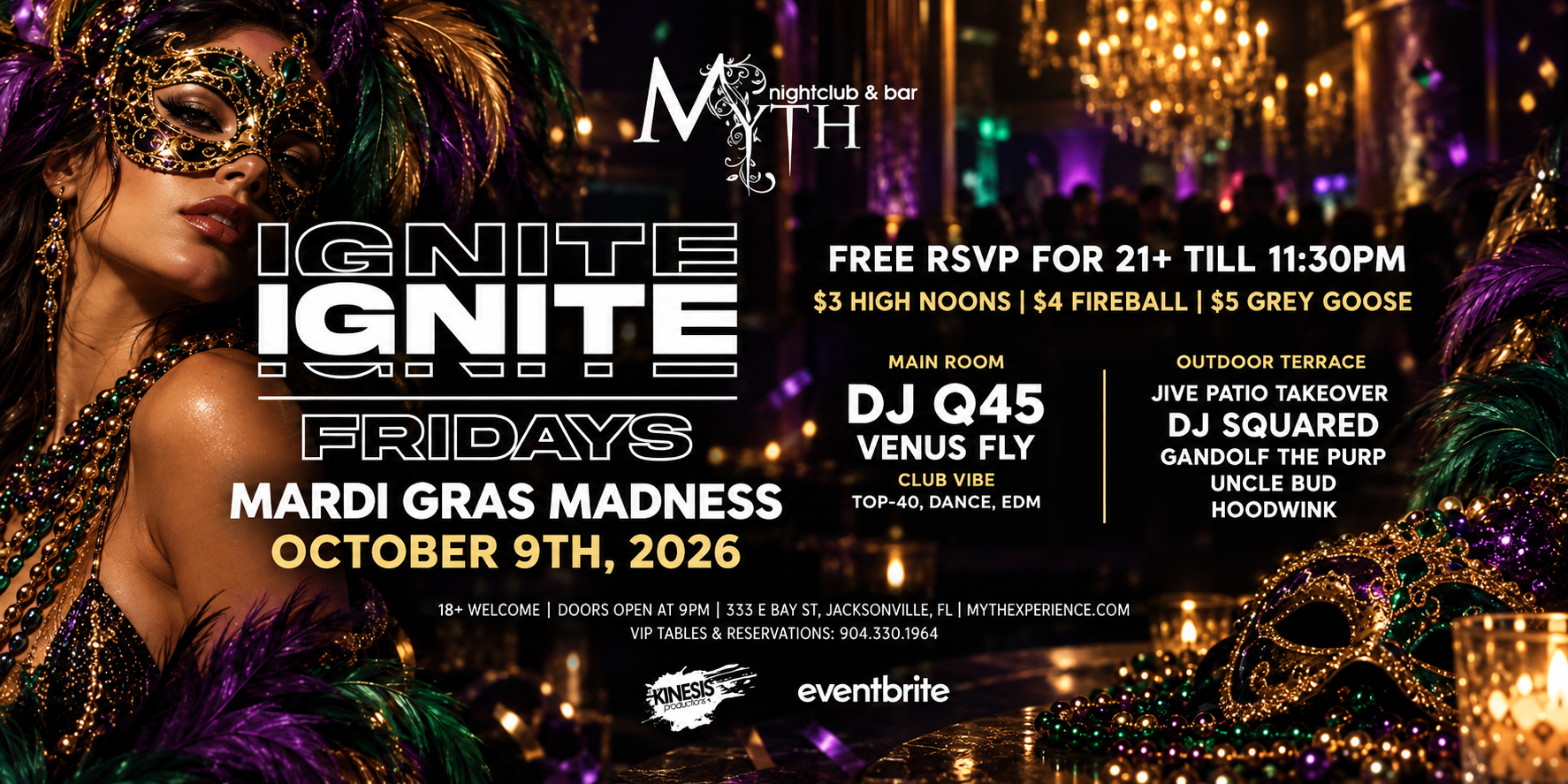 Myth Nightclub Presents: Ignite Fridays - Mardi Gras Madness