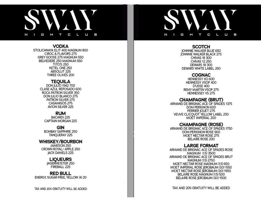How Bottle Service at Sway Fort Lauderdale Works [2021 GUIDE
