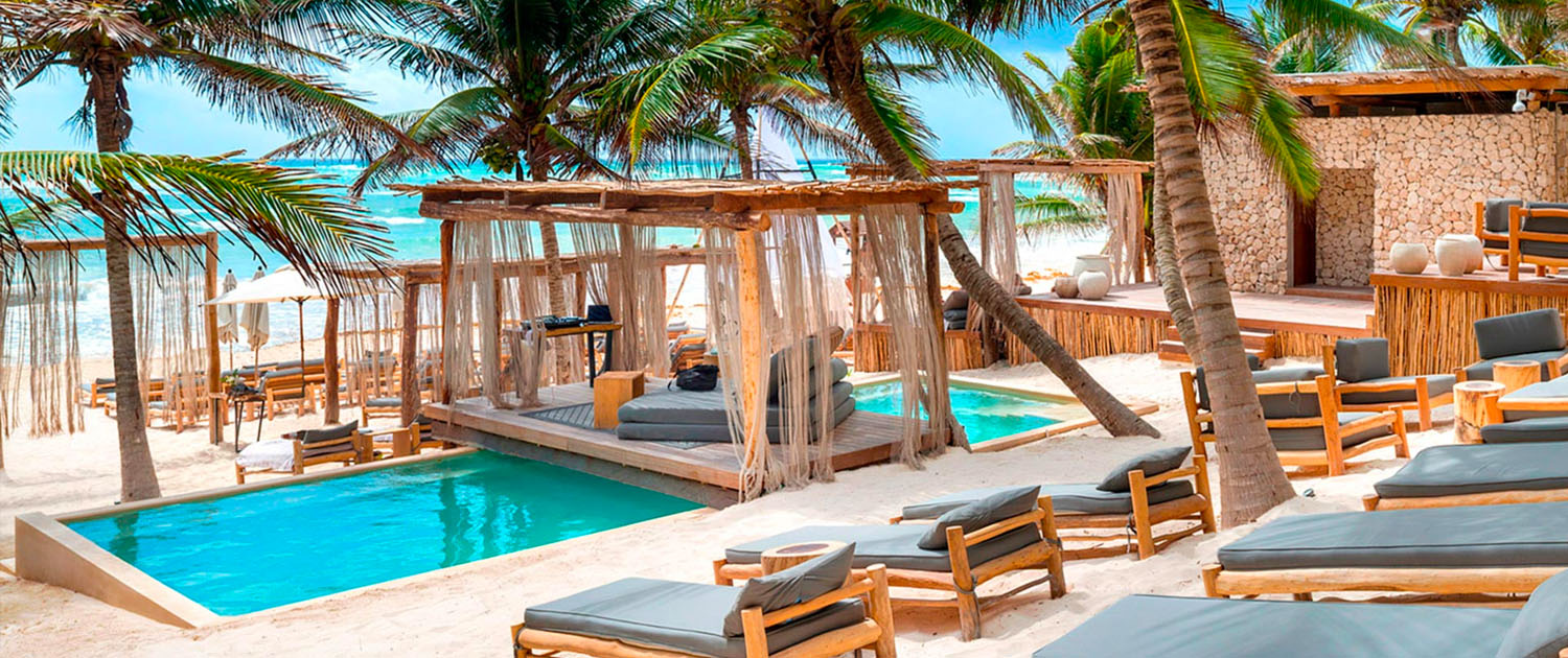 tulum beach club with pool